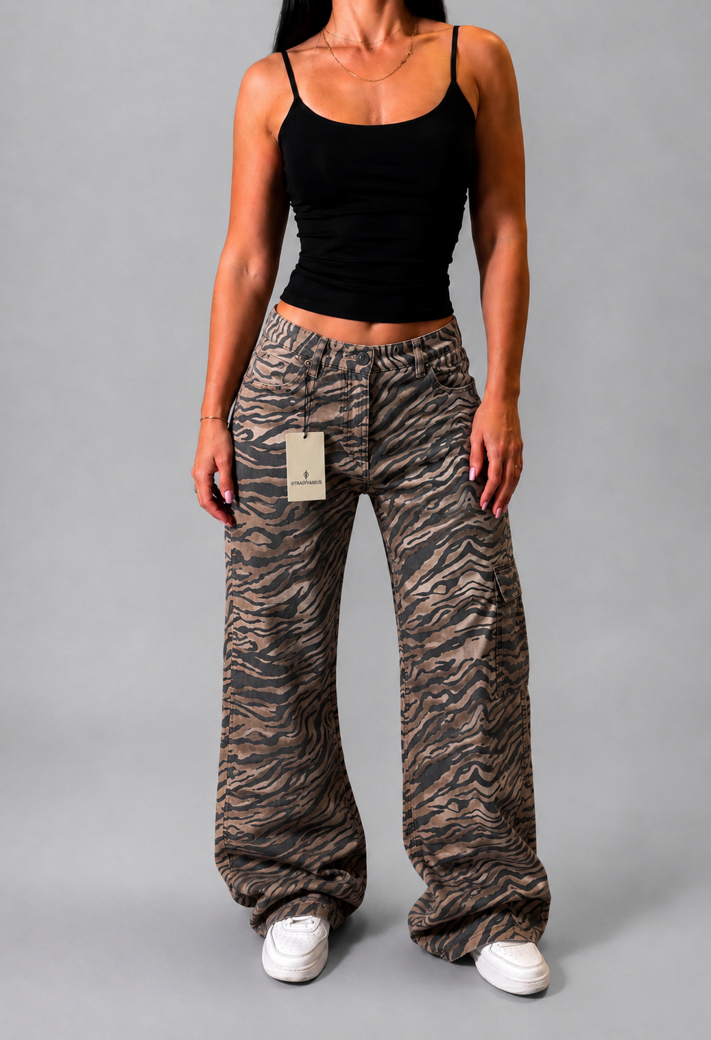STRADIVARIUS TIGER PRINT JEANS