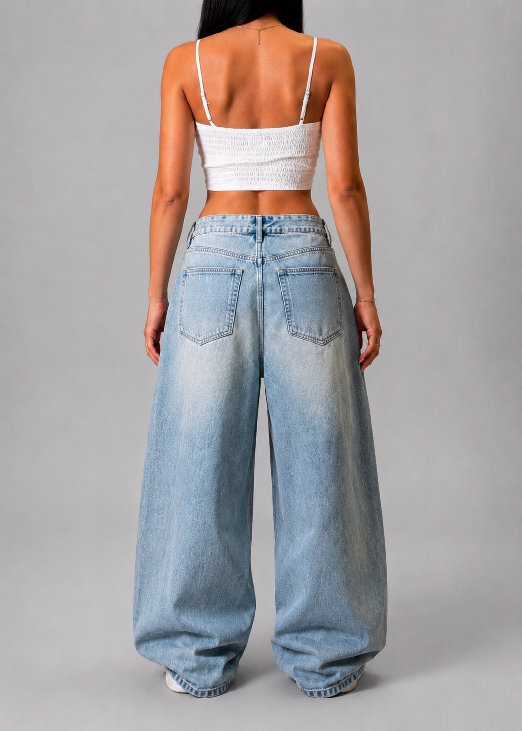 STRADIVARIUS LACE TRIM CROP TOP