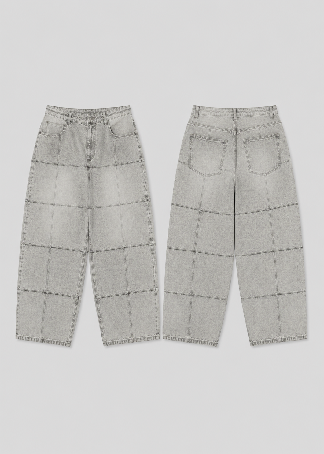 PULL&BEAR SKATER FIT BAGGY GREY JEANS