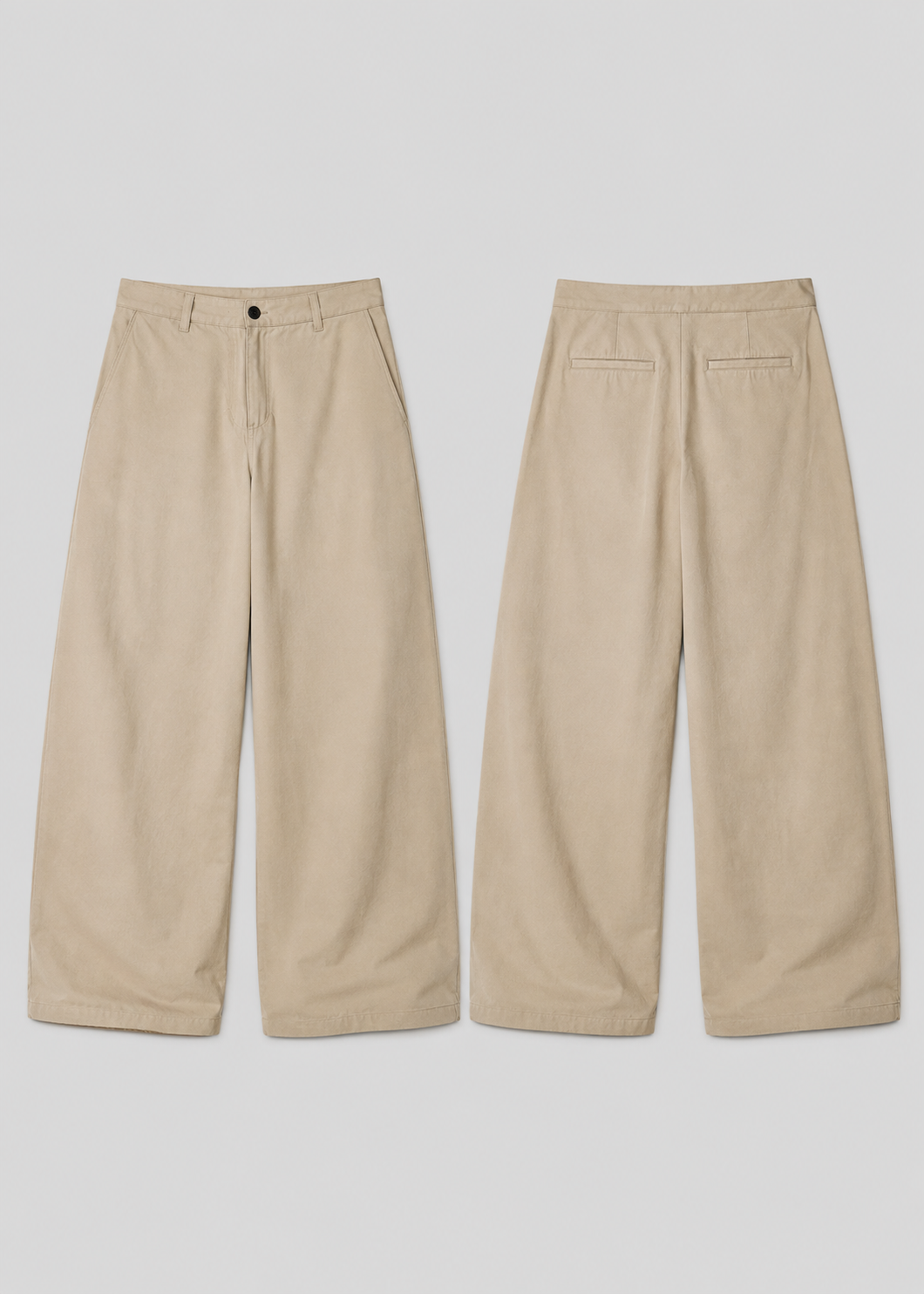 PULL&BEAR BEIGE WIDE LEG TROUSERS