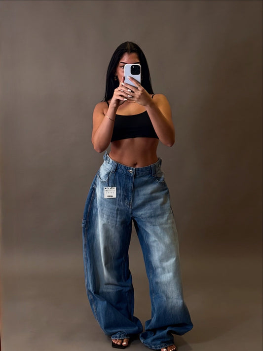 BERSHKA WIDE BALLOON JEANS