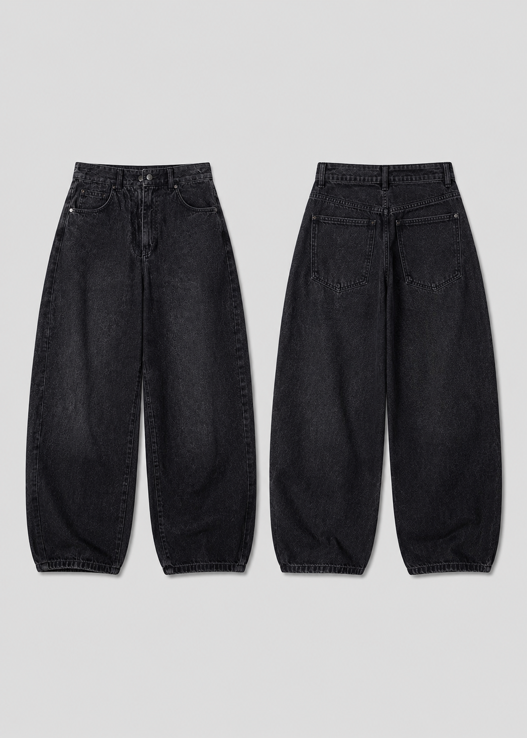 BERSHKA SUPER BAGGY DARK JEANS