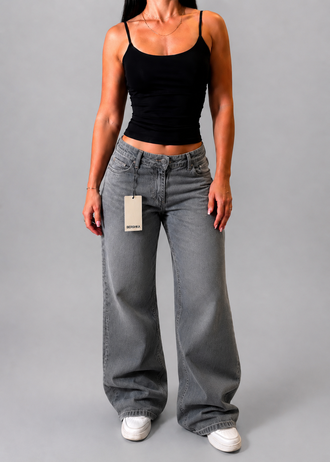 STRADIVARIUS FLARE GREY JEANS