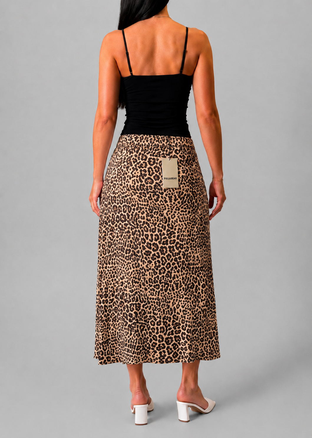 BERSHKA MAXI LEOPARD SKIRT