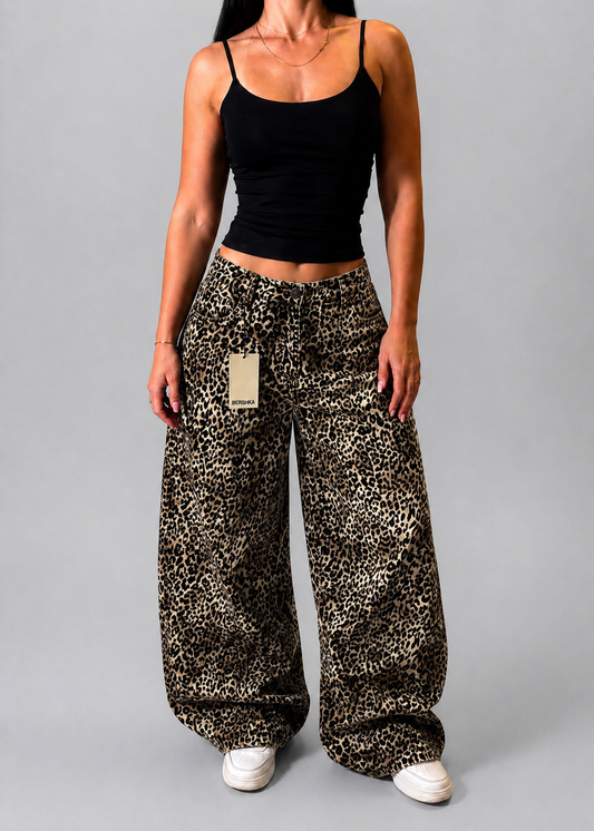 BERSHKA LEOPARD TROUSERS