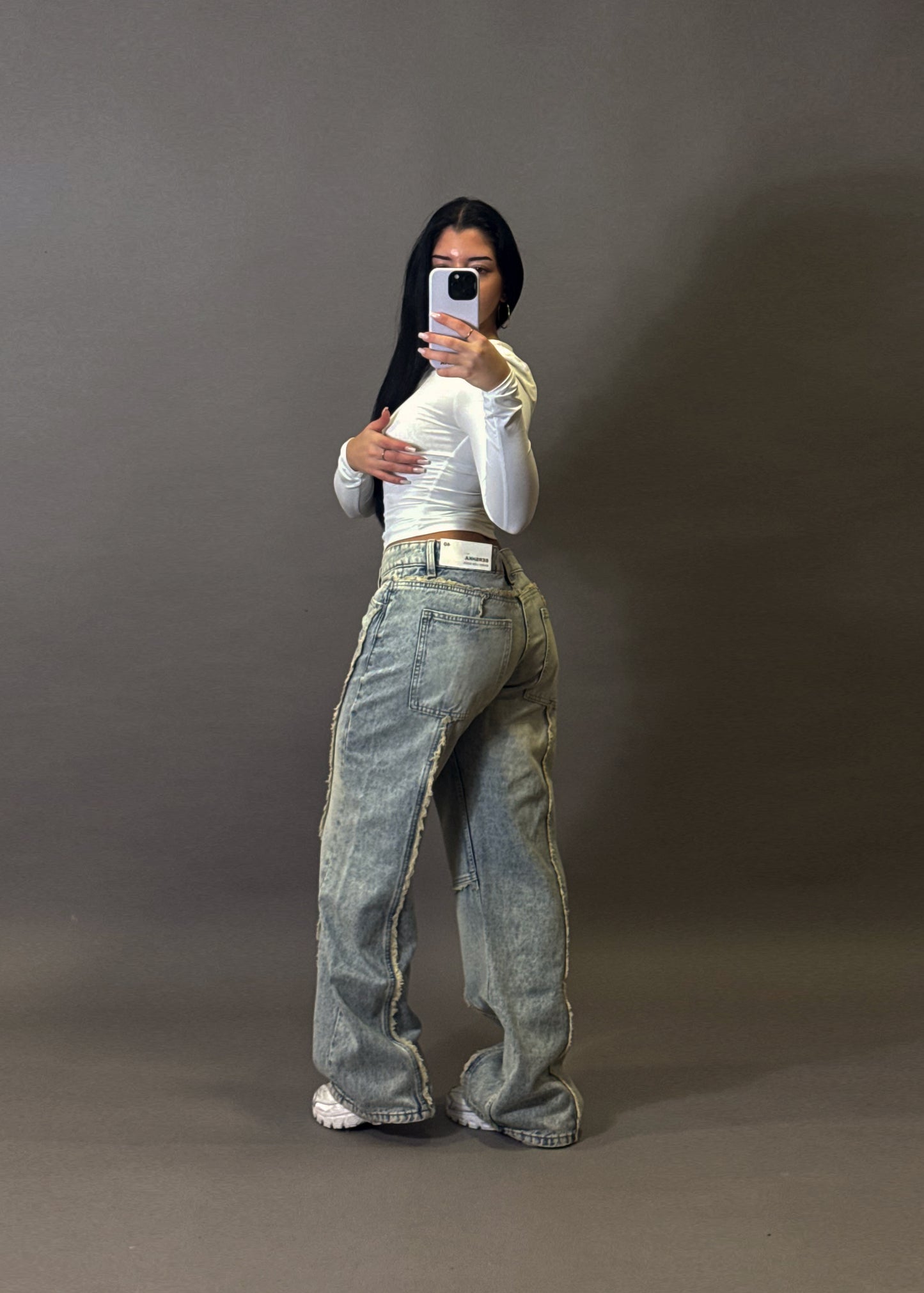 BERSHKA LOW WAIST BAGGY JEANS