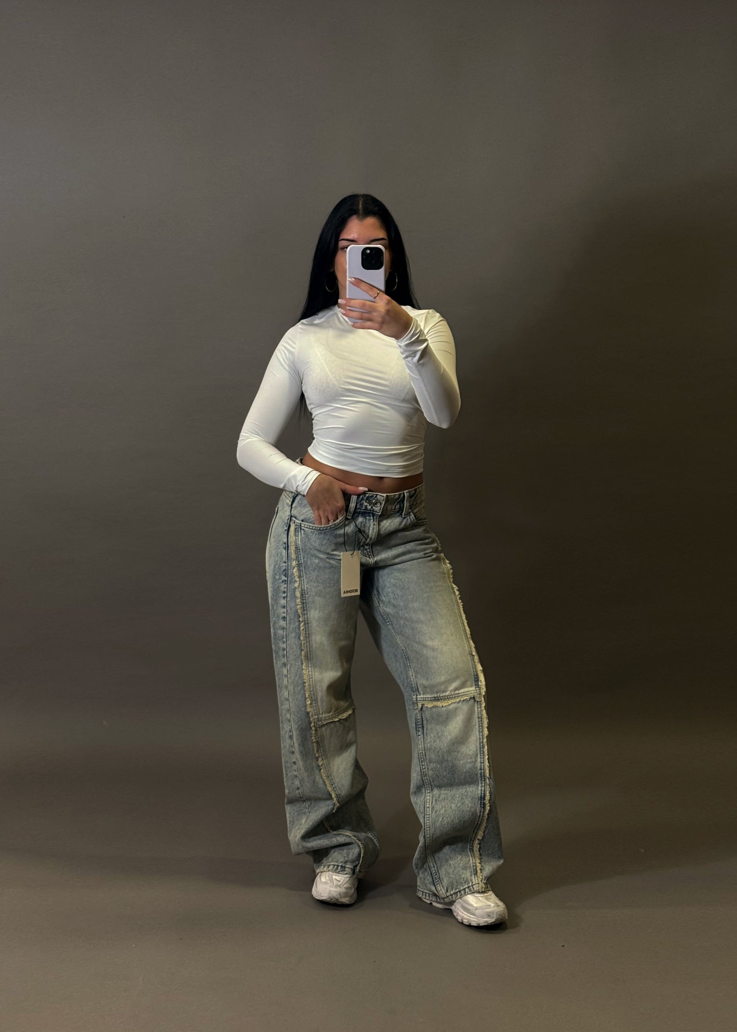 BERSHKA LOW WAIST BAGGY JEANS