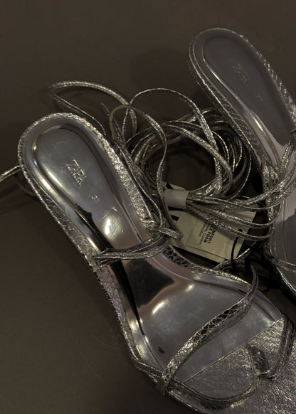 ZARA SILVER HEELS