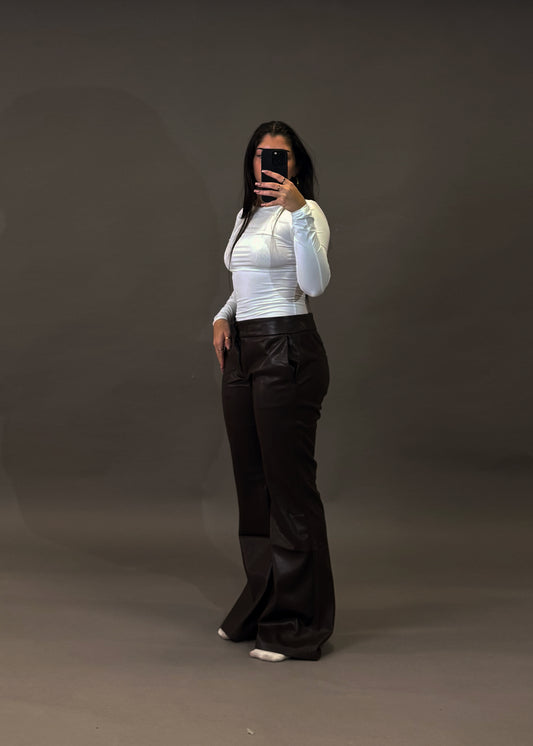 BERSHKA FAUX LEATHER TROUSERS