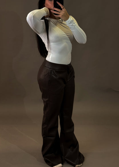 BERSHKA FAUX LEATHER TROUSERS