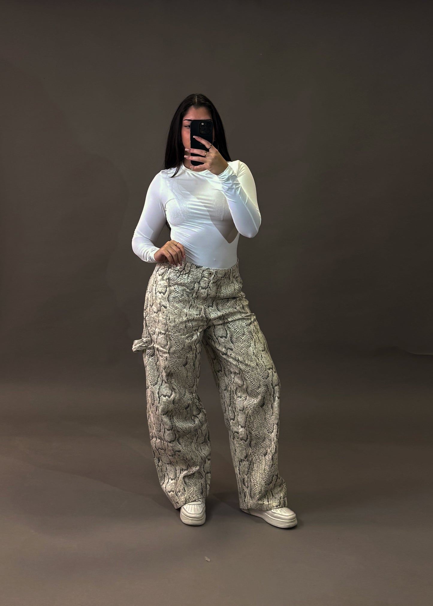 BERSHKA SNAKEPRINT JEANS