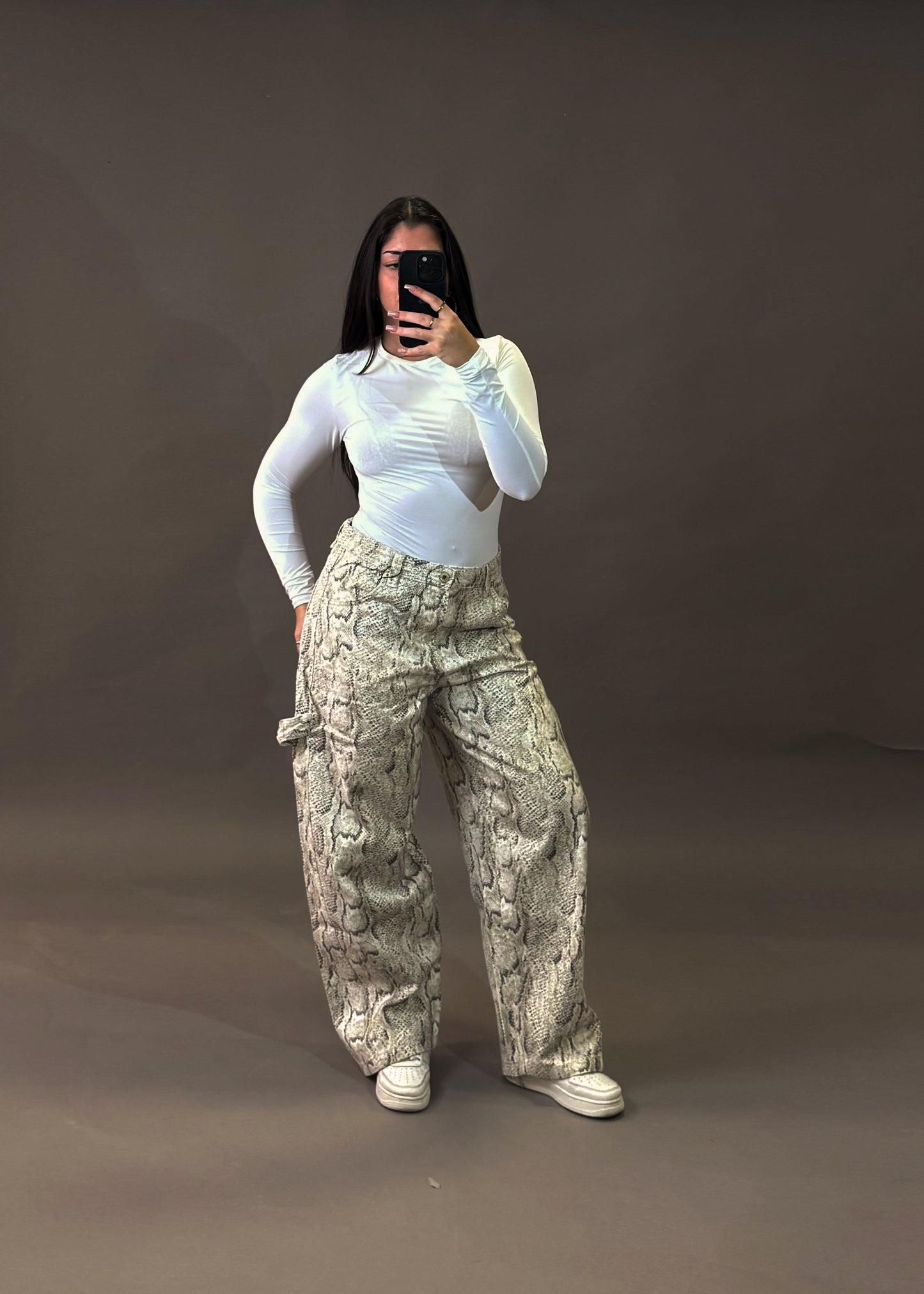 BERSHKA SNAKEPRINT JEANS