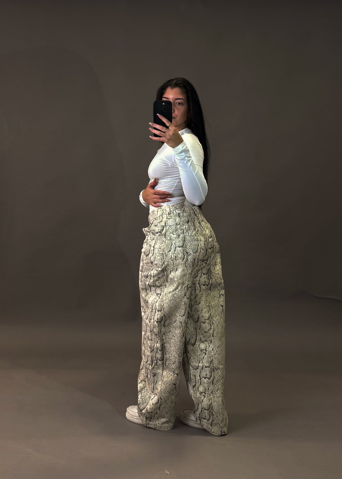 BERSHKA SNAKEPRINT JEANS