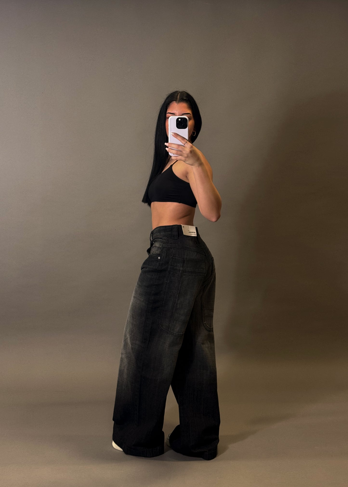 BERSHKA MEGA BAGGY GREY JEANS