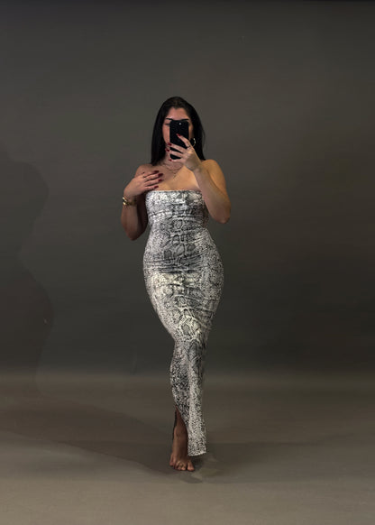 BERSHKA SNAKEPRINT DRESS