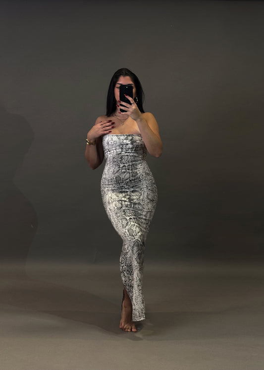 BERSHKA SNAKEPRINT DRESS