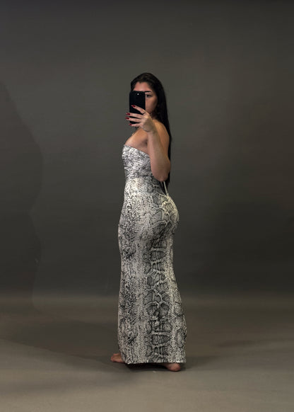 BERSHKA SNAKEPRINT DRESS