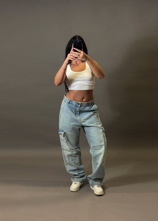 PULL&BEAR BAGGY CARGO JEANS