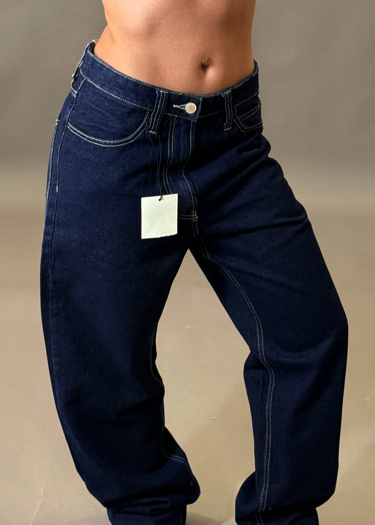 BERSHKA BAGGY INDIGO JEANS