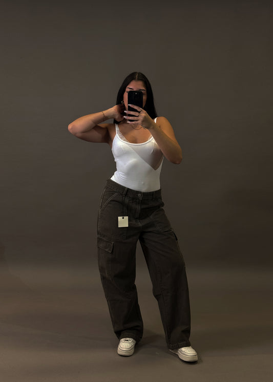 PULL&BEAR WIDE LEG CARGO JEANS