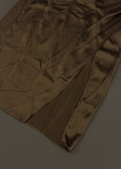 ZARA SATIN BRONZE DRESS