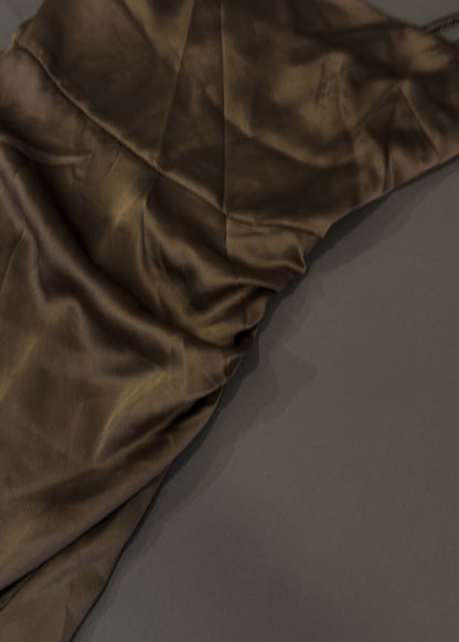 ZARA SATIN BRONZE DRESS