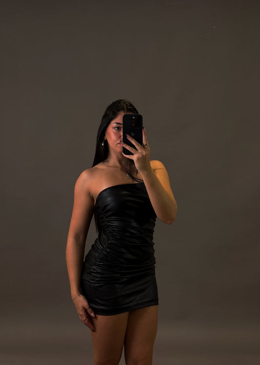 ZARA BLACK LEATHER DRESS