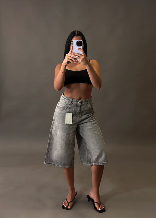 BERSHKA BAGGY GREY JORTS