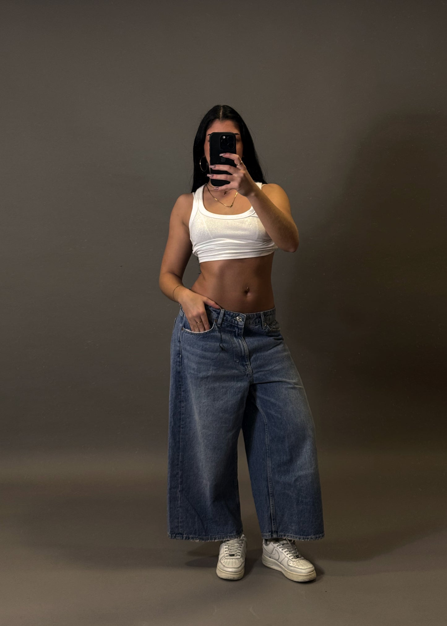 BERSHKA ANKLE LENGHT BAGGY JEANS