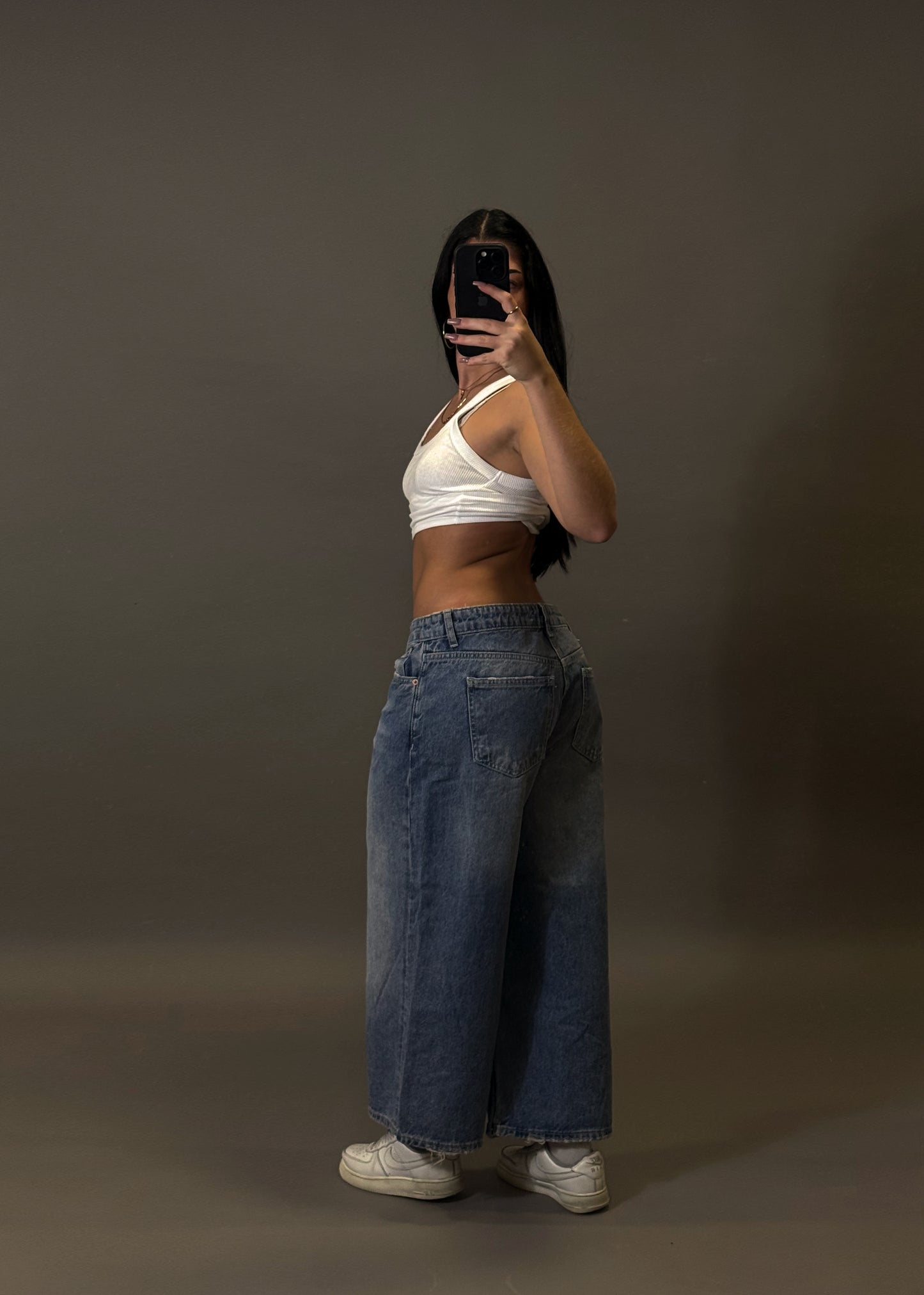 BERSHKA ANKLE LENGHT BAGGY JEANS
