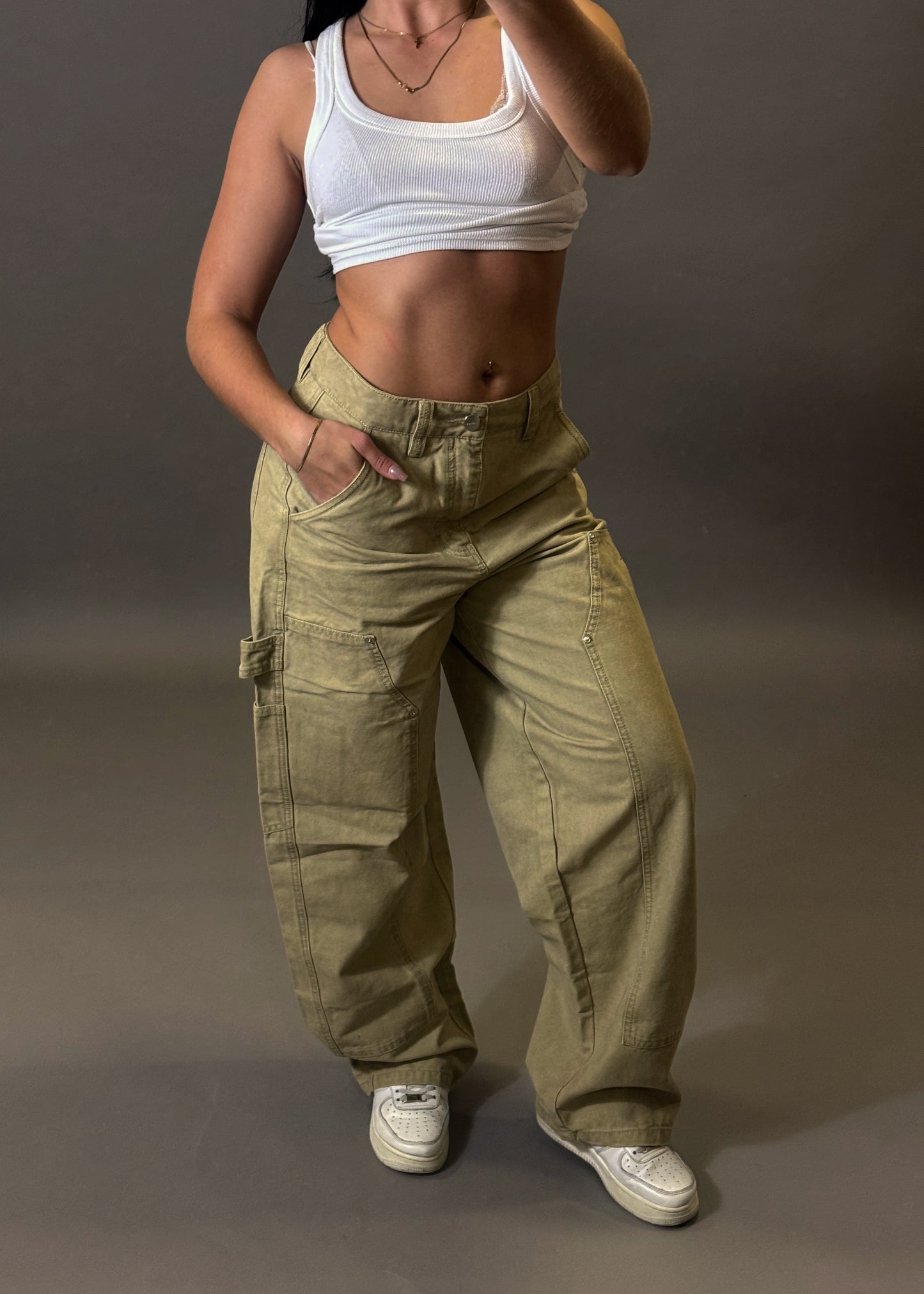 BERSHKA BROWN BAGGY JEANS