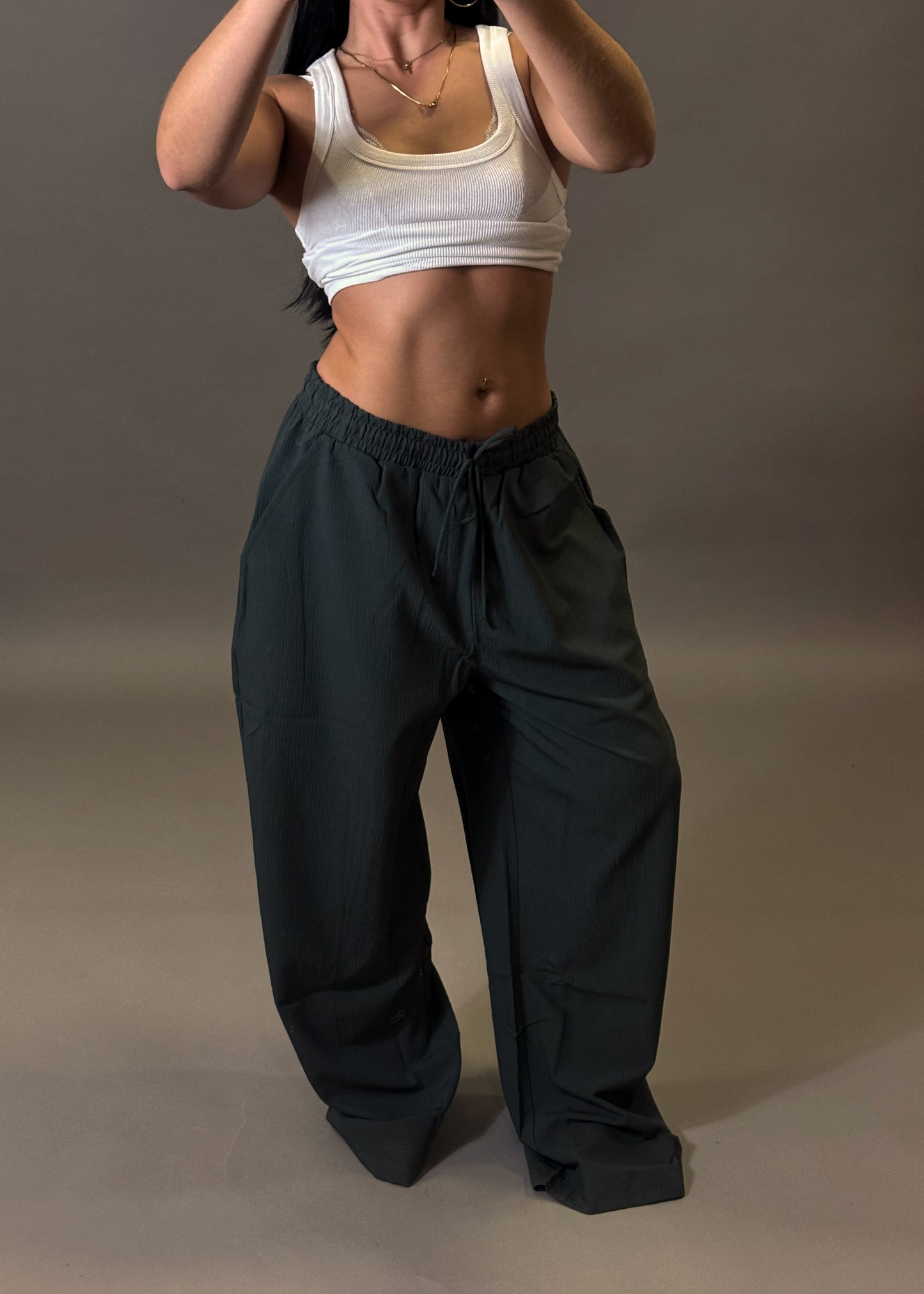 BERSHKA LOOSE FIT TROUSERS