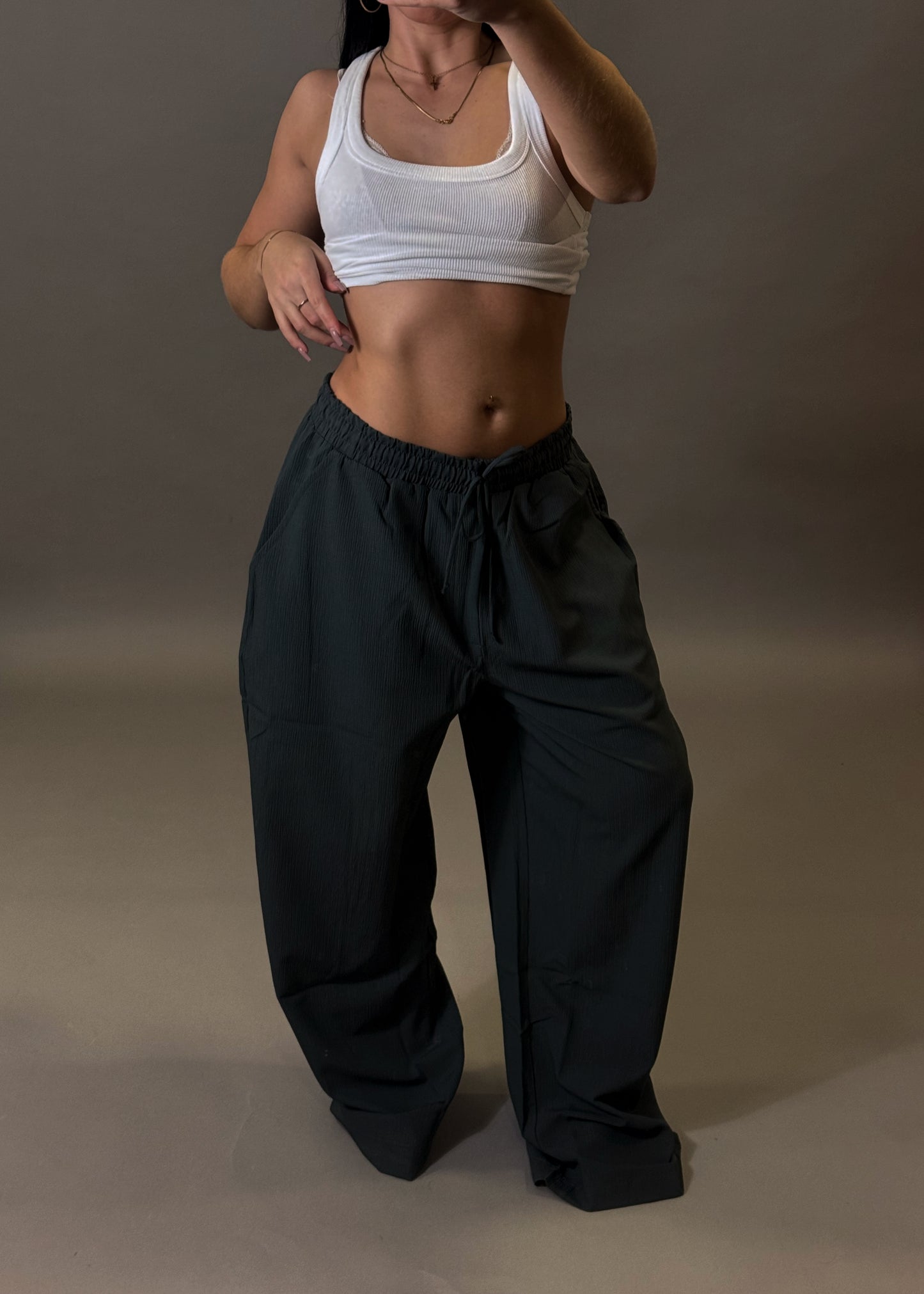 BERSHKA LOOSE FIT TROUSERS