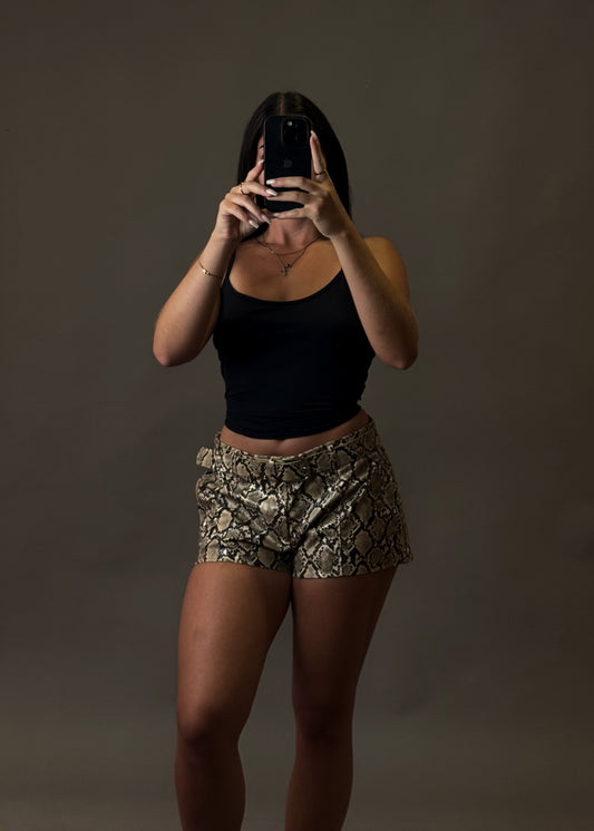 BERSHKA LEATHER SHORTS
