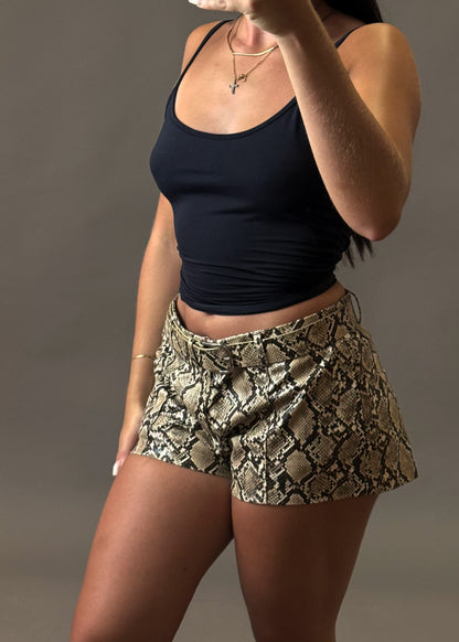 BERSHKA LEATHER SHORTS