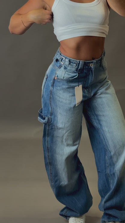 BERSHKA WIDE BALLON JEANS