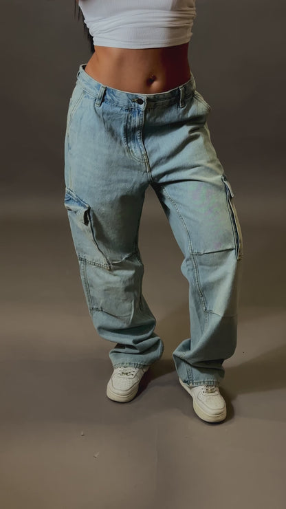 PULL&BEAR BAGGY CARGO JEANS